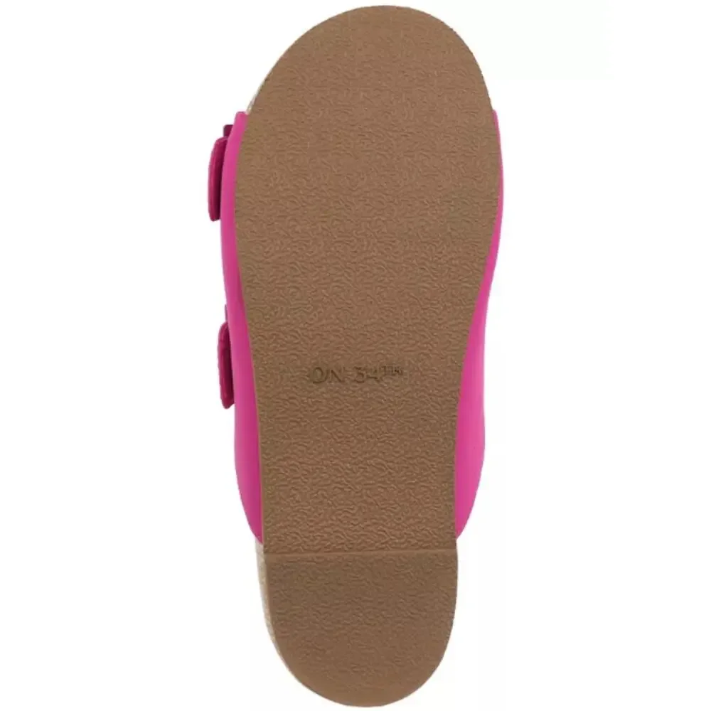 NEW On 34th Women's Milaa Buckled Footbed Sandals Pink Smooth 9.5M